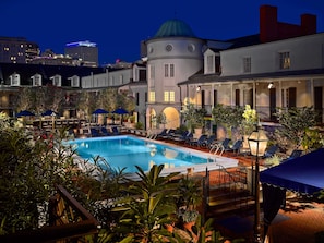 Outdoor pool, open 11:00 AM to 7:00 PM, pool umbrellas, sun loungers