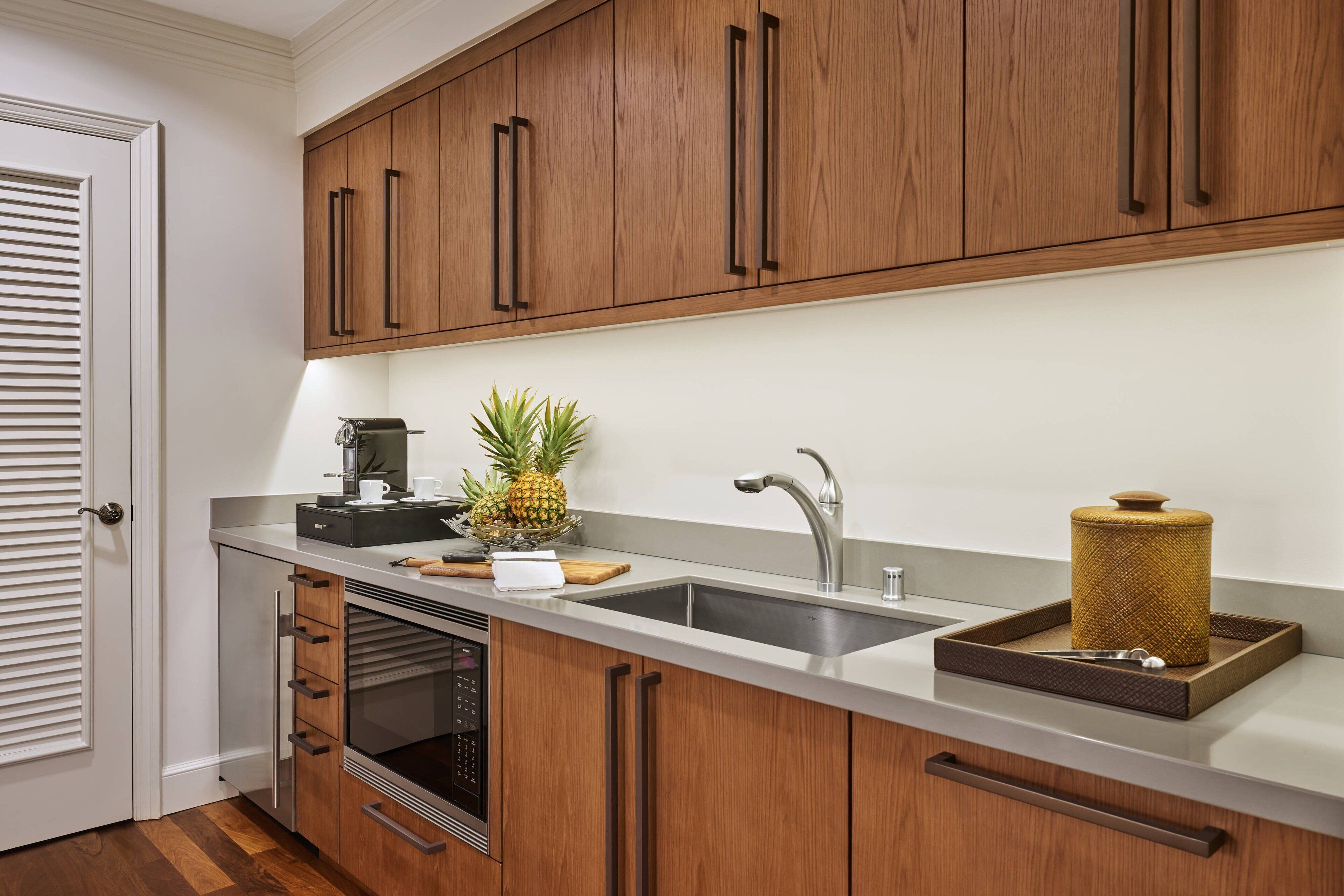 royal pacific suite, 2 bedrooms, club lounge access, oceanfront | private kitchen | espresso maker, eco-friendly cleaning products