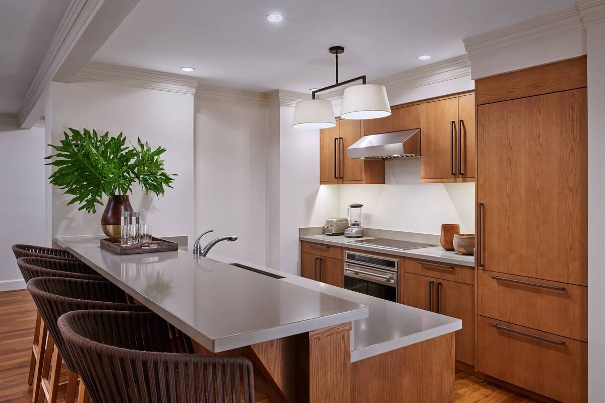 royal pacific suite, 2 bedrooms, club lounge access, oceanfront | private kitchen | espresso maker, eco-friendly cleaning products