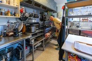 Fridge, microwave, coffee/tea maker, electric kettle