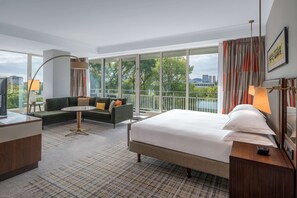 Junior Suite, 1 King Bed, Balcony (Boulevard View) | Living area | 49-inch flat-screen TV with cable channels, Smart TV