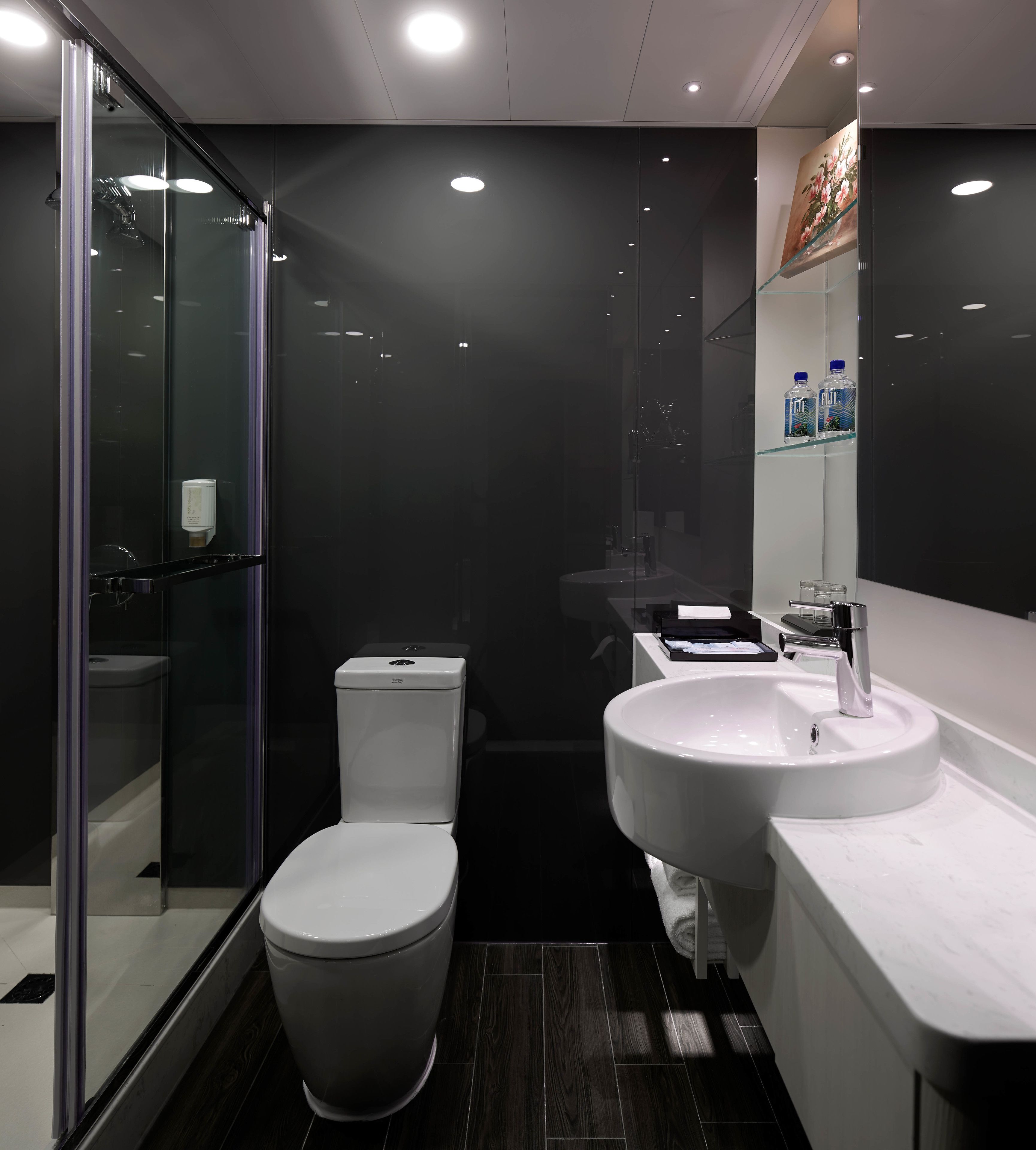 skyline | bathroom | hair dryer, towels