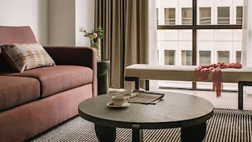 42-inch flat-screen TV with cable channels, TV