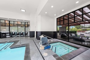 Indoor pool, pool loungers