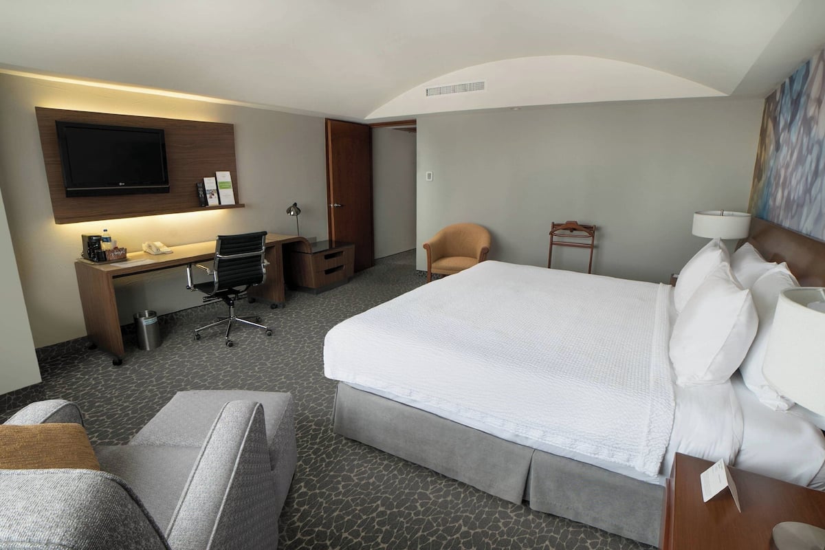 Chambre, 1 trĂšs grand lit, non-fumeur | Coffre-fort, bureau, rideaux dâobscurcissement, systĂšme dâinsonorisation