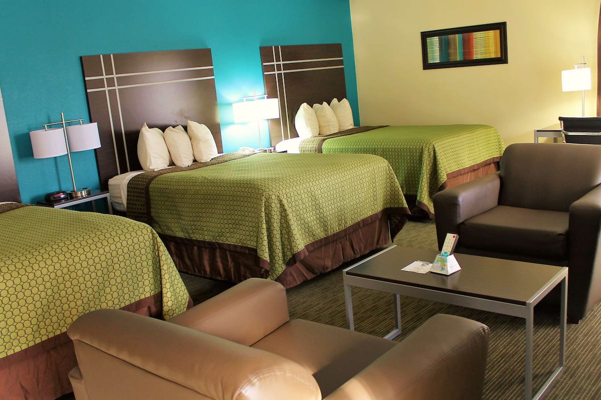 standard room, multiple beds, non smoking, refrigerator & microwave | desk, laptop workspace, soundproofing, iron/ironing board