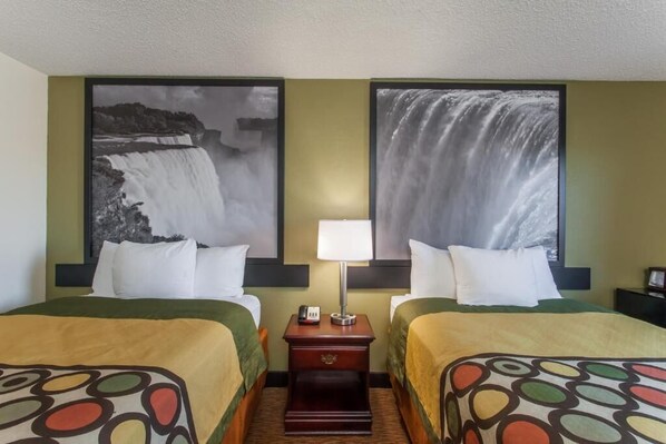 Double Room, 2 Double Beds | Individually decorated, individually furnished, desk, laptop workspace