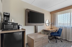 42-inch flat-screen TV with cable channels, TV