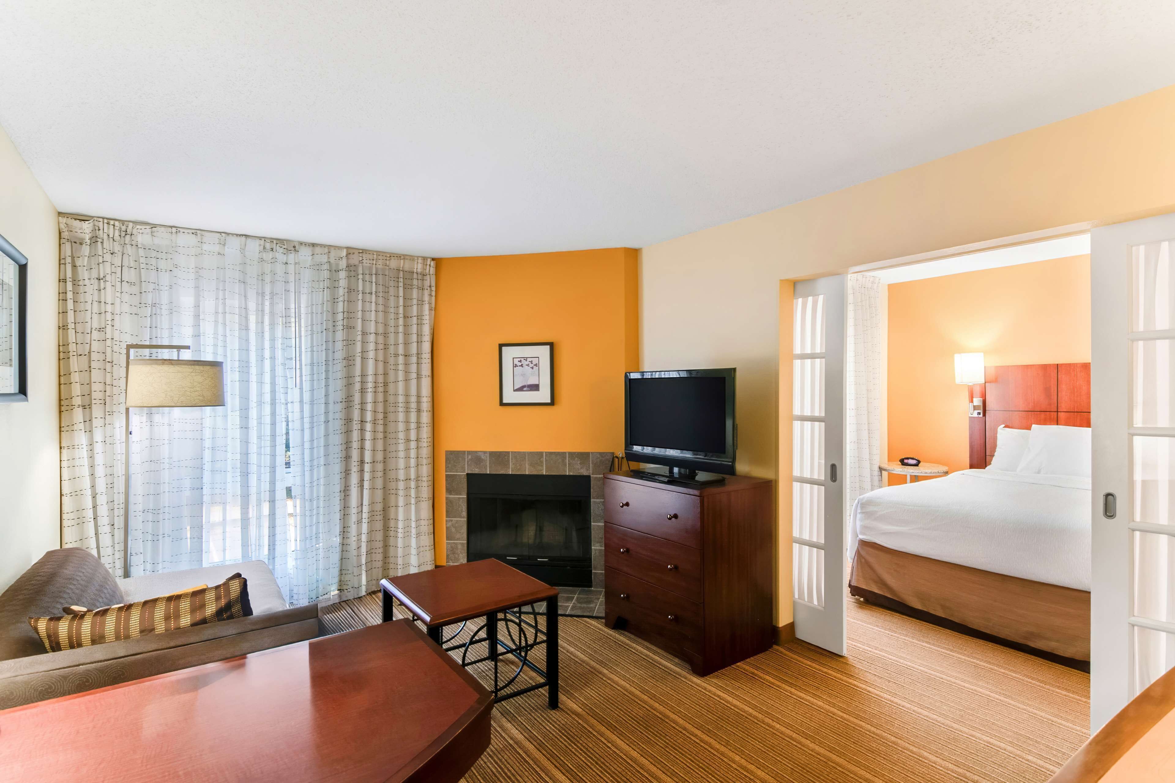 2 bedrooms, desk, blackout curtains, iron/ironing board