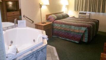 Desk, blackout curtains, free WiFi, bed sheets