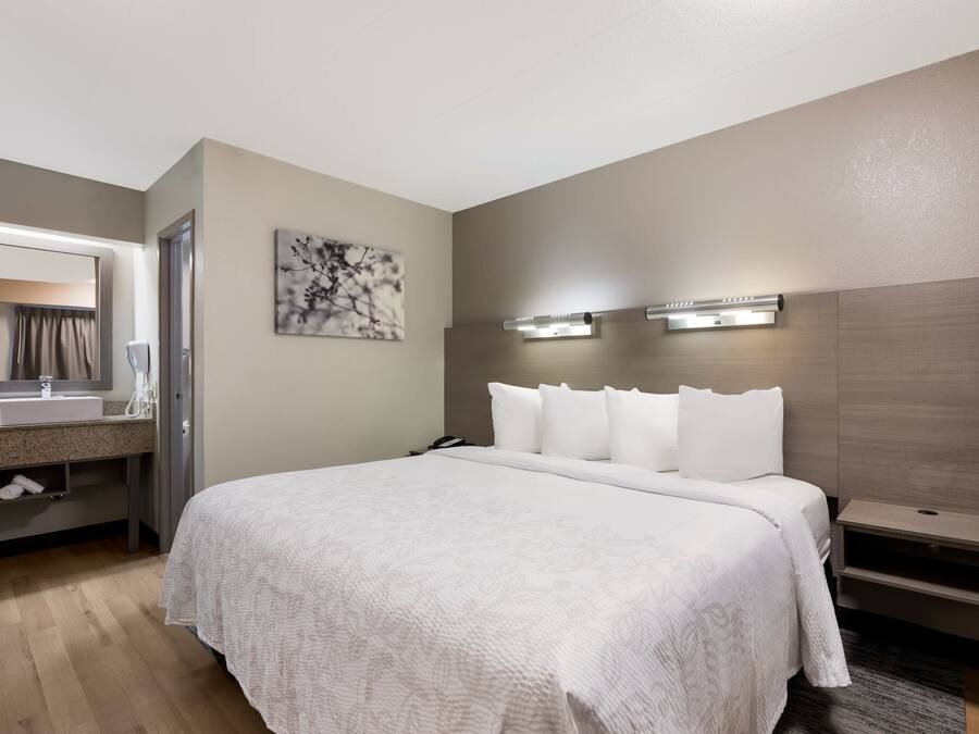 Standaard kamer, 1 kingsize bed (Smoke Free) | Een bureau, verduisterende gordijnen, een strijkplank/strijkijzer