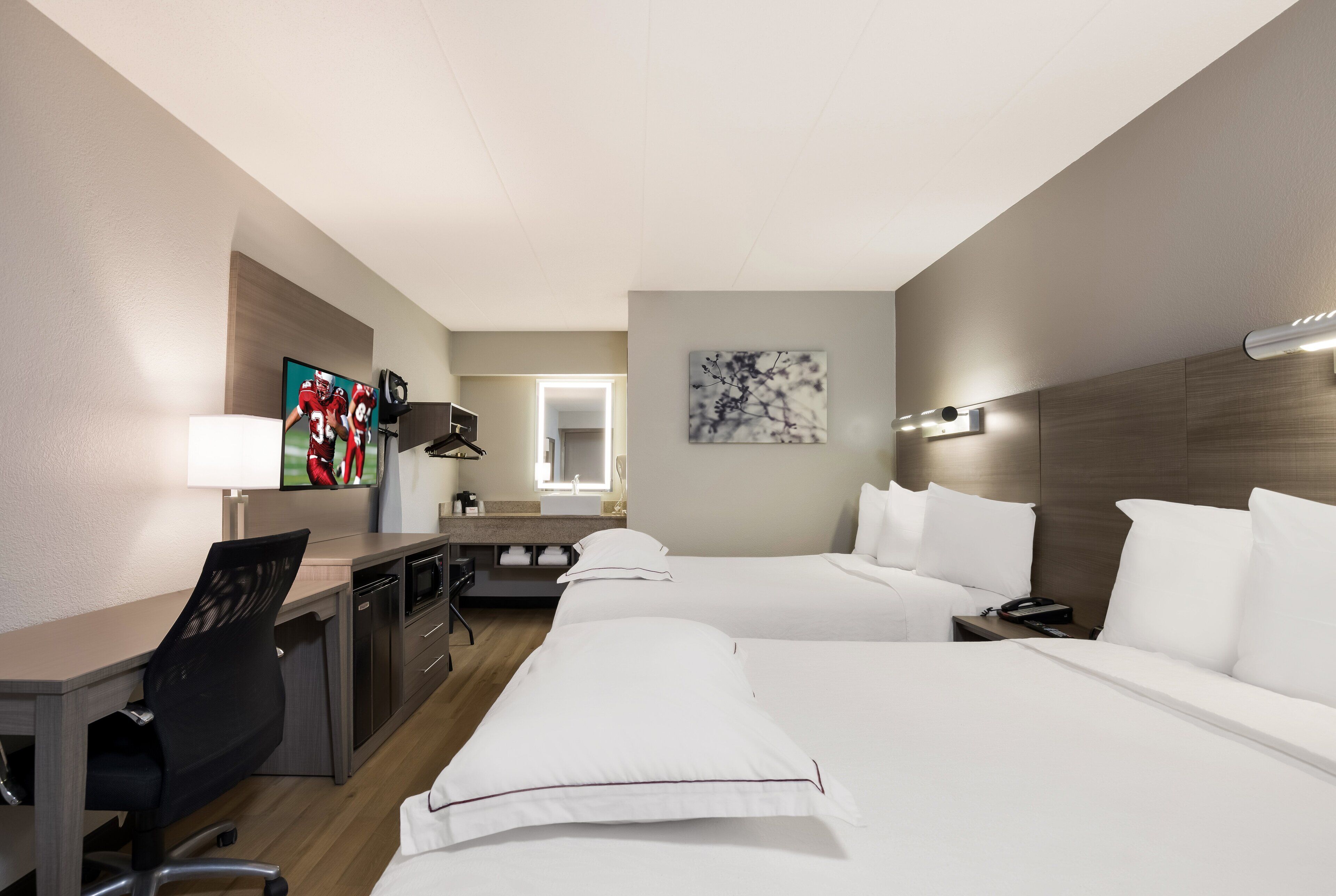 Desk, blackout curtains, iron/ironing board, free WiFi