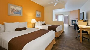 2 Queen Beds, Dune View (Dog-Friendly Room) | Desk, laptop workspace, bed sheets