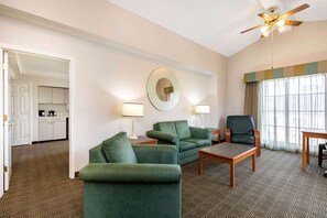 Suite, 1 King Bed, Non Smoking | Premium bedding, desk, iron/ironing board, free cribs/infant beds
