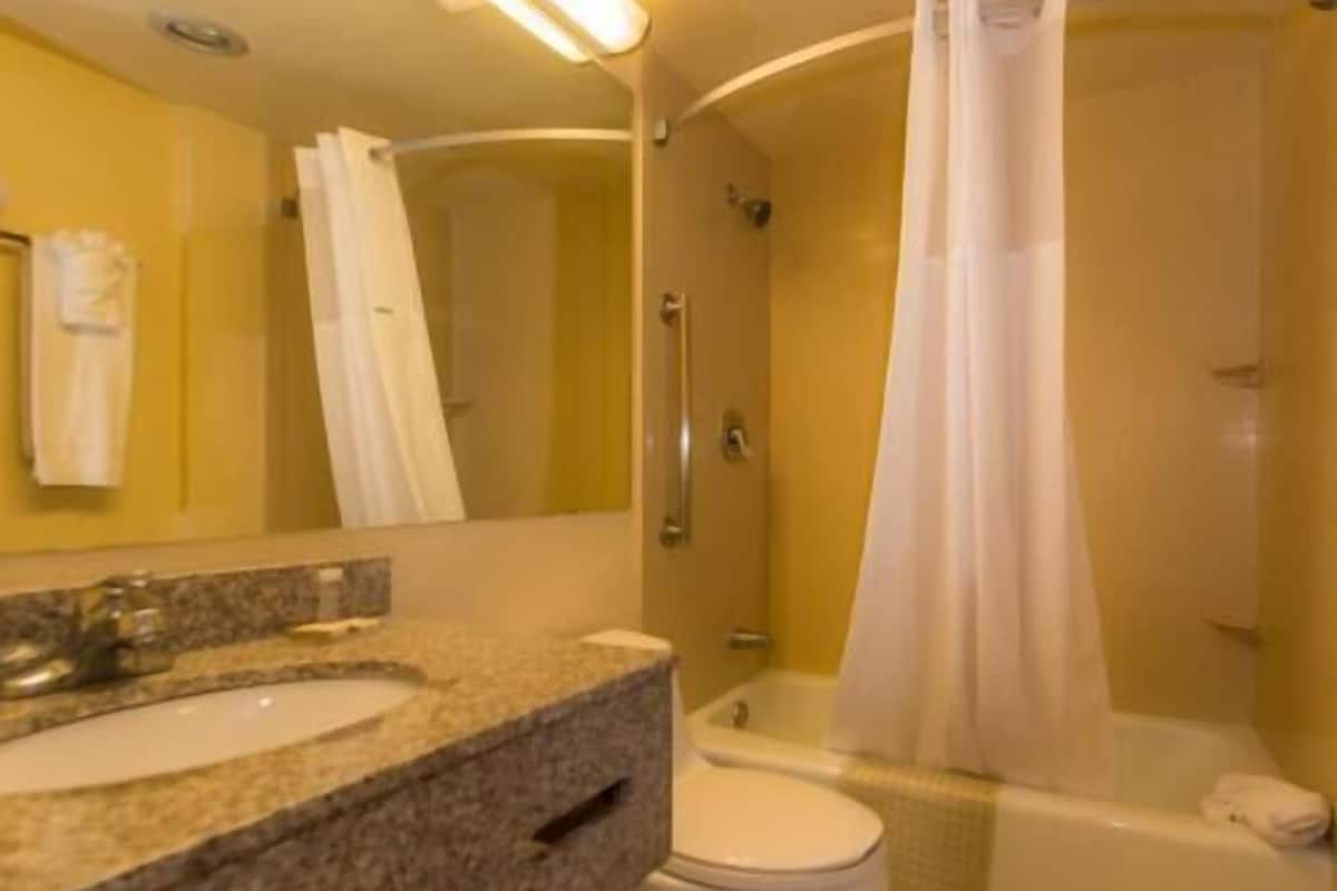 Bathroom | Combined shower/tub, eco-friendly toiletries, hair dryer, towels