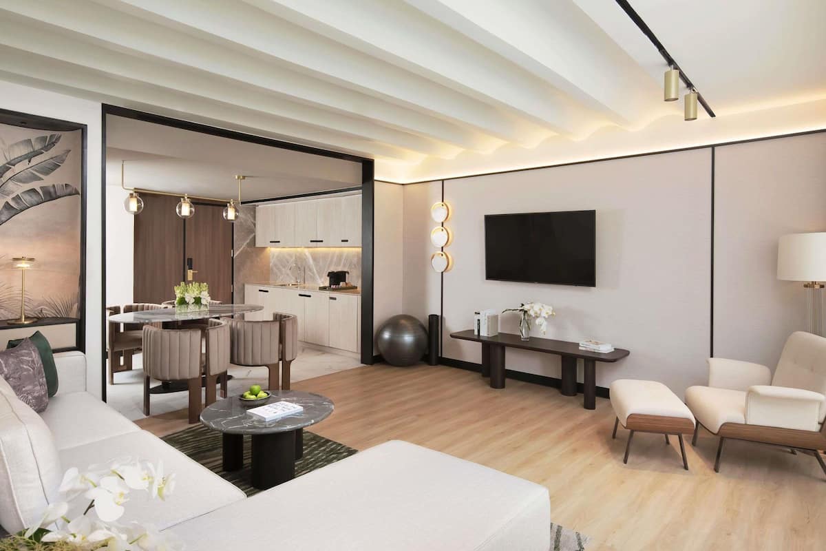 Family Suite, 2 Bedrooms, Club Access | Premium bedding, memory-foam beds, free minibar items, in-room safe