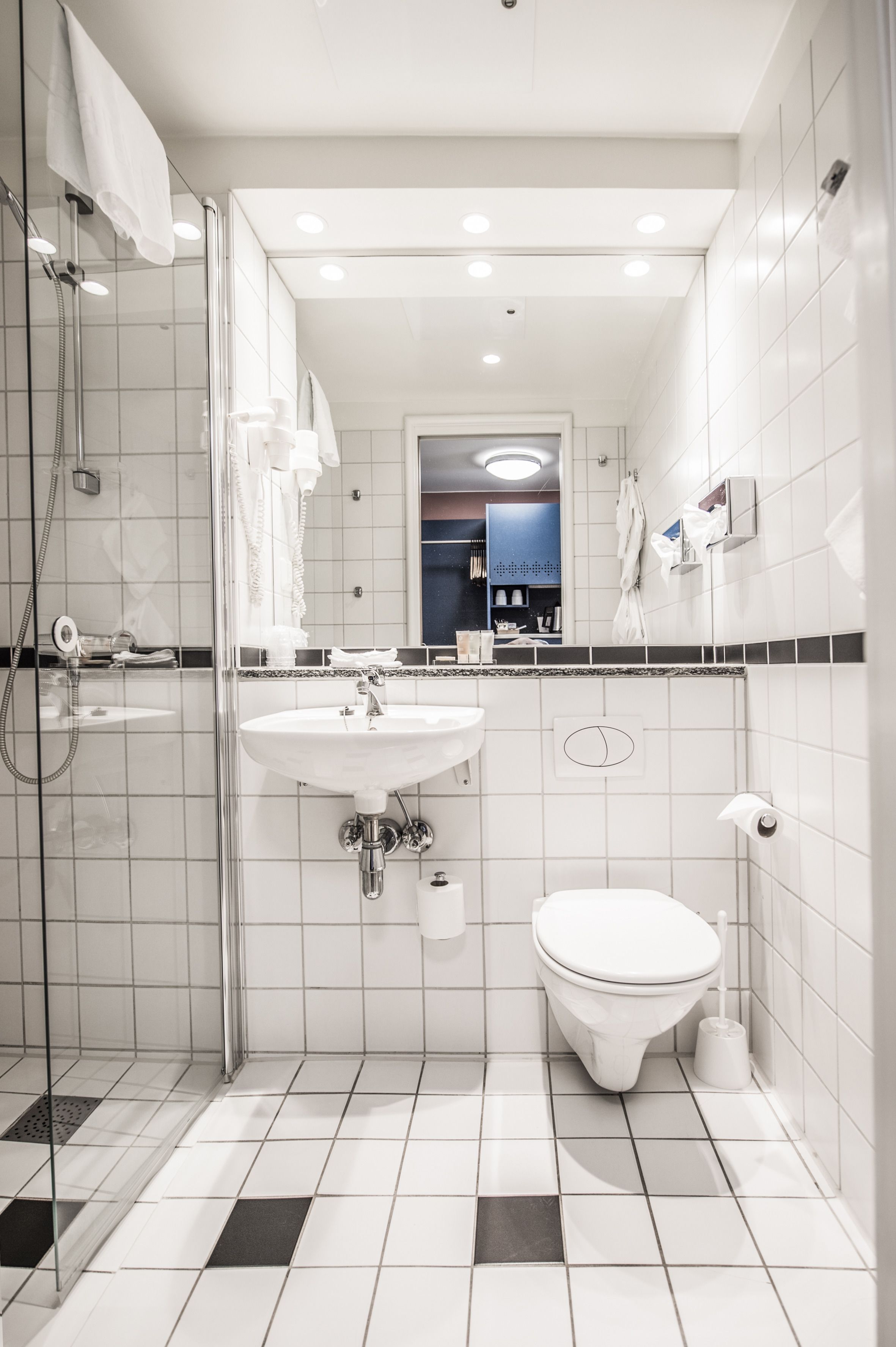 free toiletries, hair dryer, towels