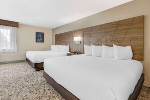 Standard Room, Multiple Beds, Non Smoking, Balcony (Larger Room) | Pillowtop beds, blackout drapes, iron/ironing board