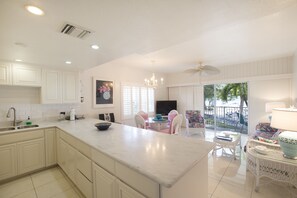 Villa, 1 Bedroom (Oceanfront) | Private kitchen | Full-sized fridge, stovetop, dishwasher, cookware/dishes/utensils - Villas of the Galleon (Seven Mile Beach)
