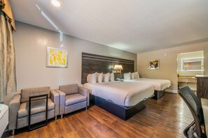 Standard Room, 2 Queen Beds, Non Smoking, Refrigerator & Microwave | Pillowtop beds, desk, iron/ironing board, free WiFi