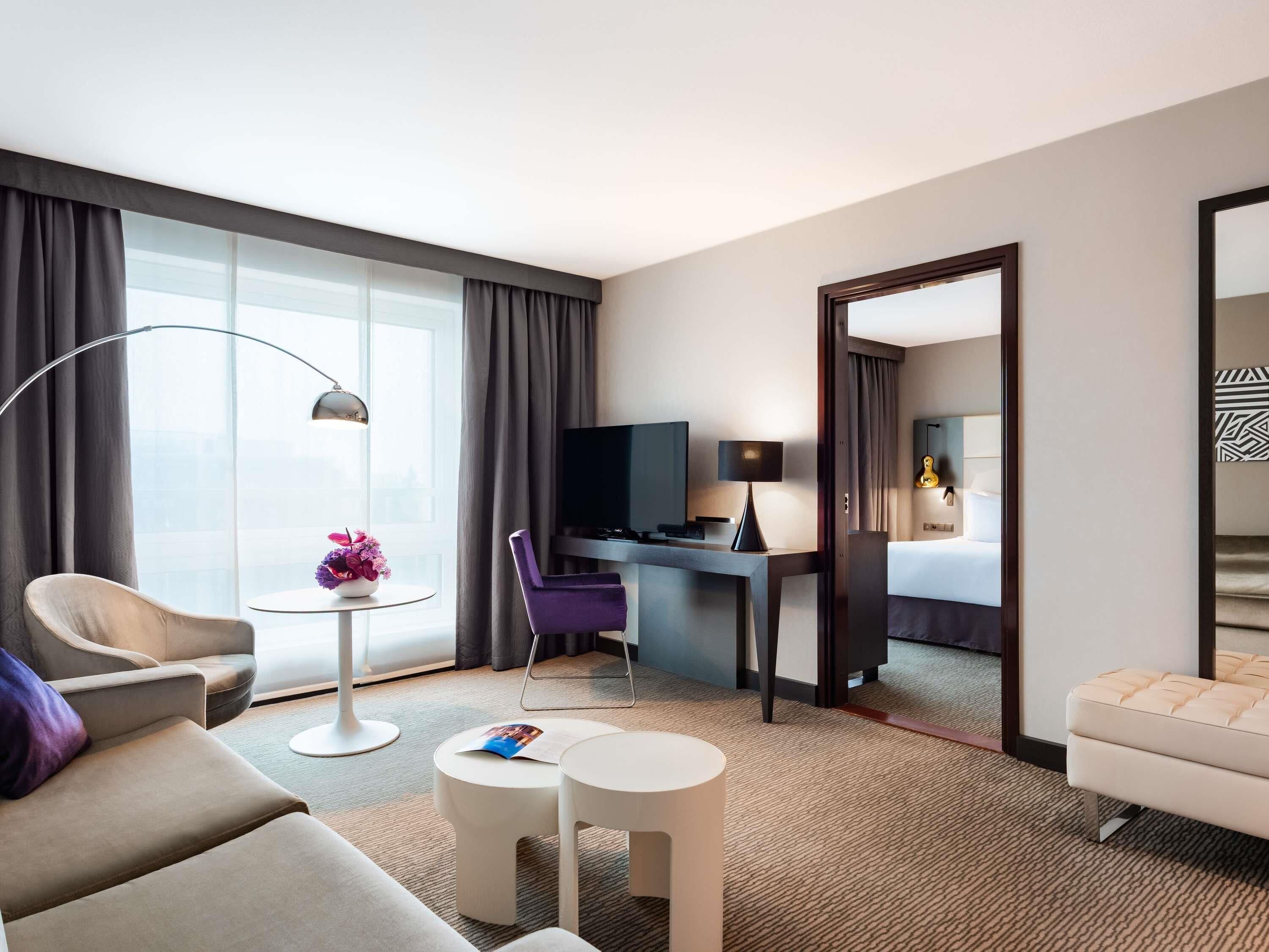 Junior Suite, 1 King Bed with Sofa bed (Separate Living room) | Premium bedding, in-room safe, blackout curtains, soundproofing