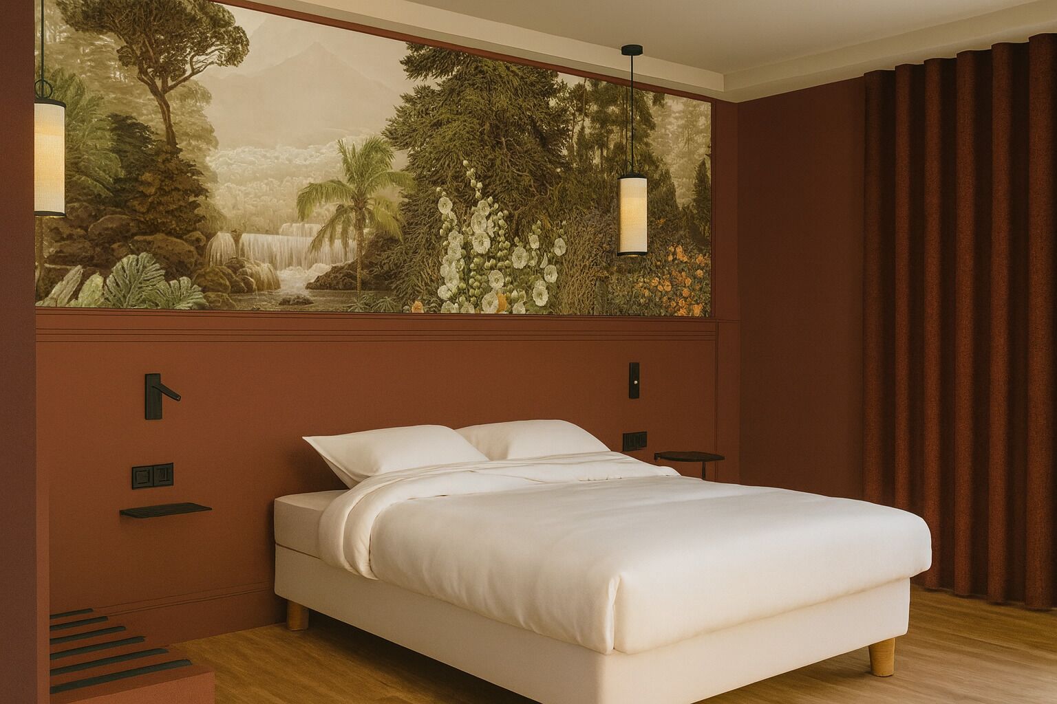Chambre Privilège | ميني بار وخزنة داخل الغرفة ومكتب وتجهيزات عازلة للصوت