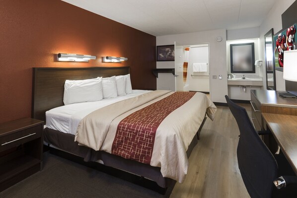 Habitación Deluxe, 1 cama de matrimonio grande (Smoke Free) | Cortinas opacas, cunas gratuitas, wifi gratis y ropa de cama