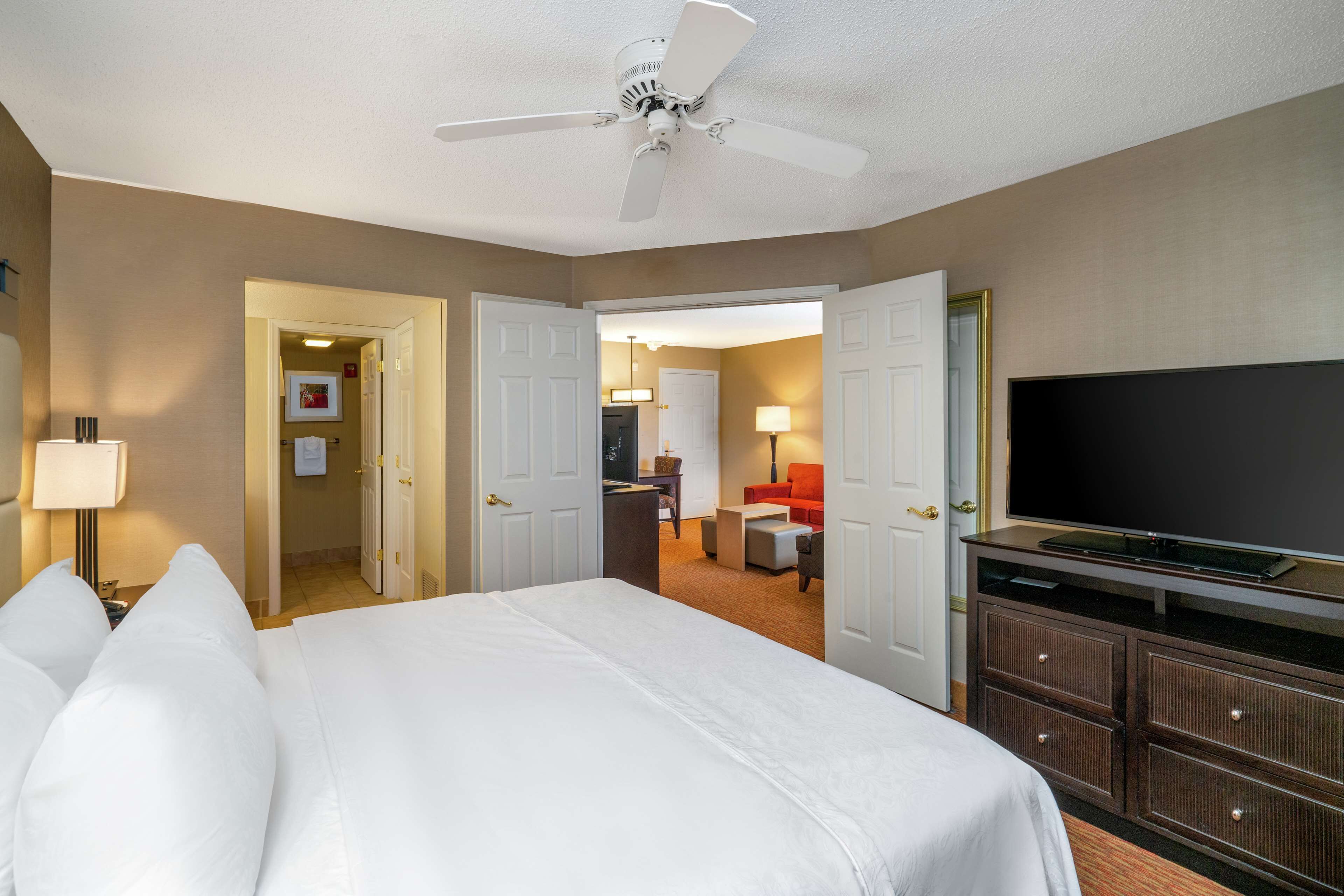 suite, 1 king bed, accessible (hearing) | premium bedding, pillow-top beds, desk, iron/ironing board