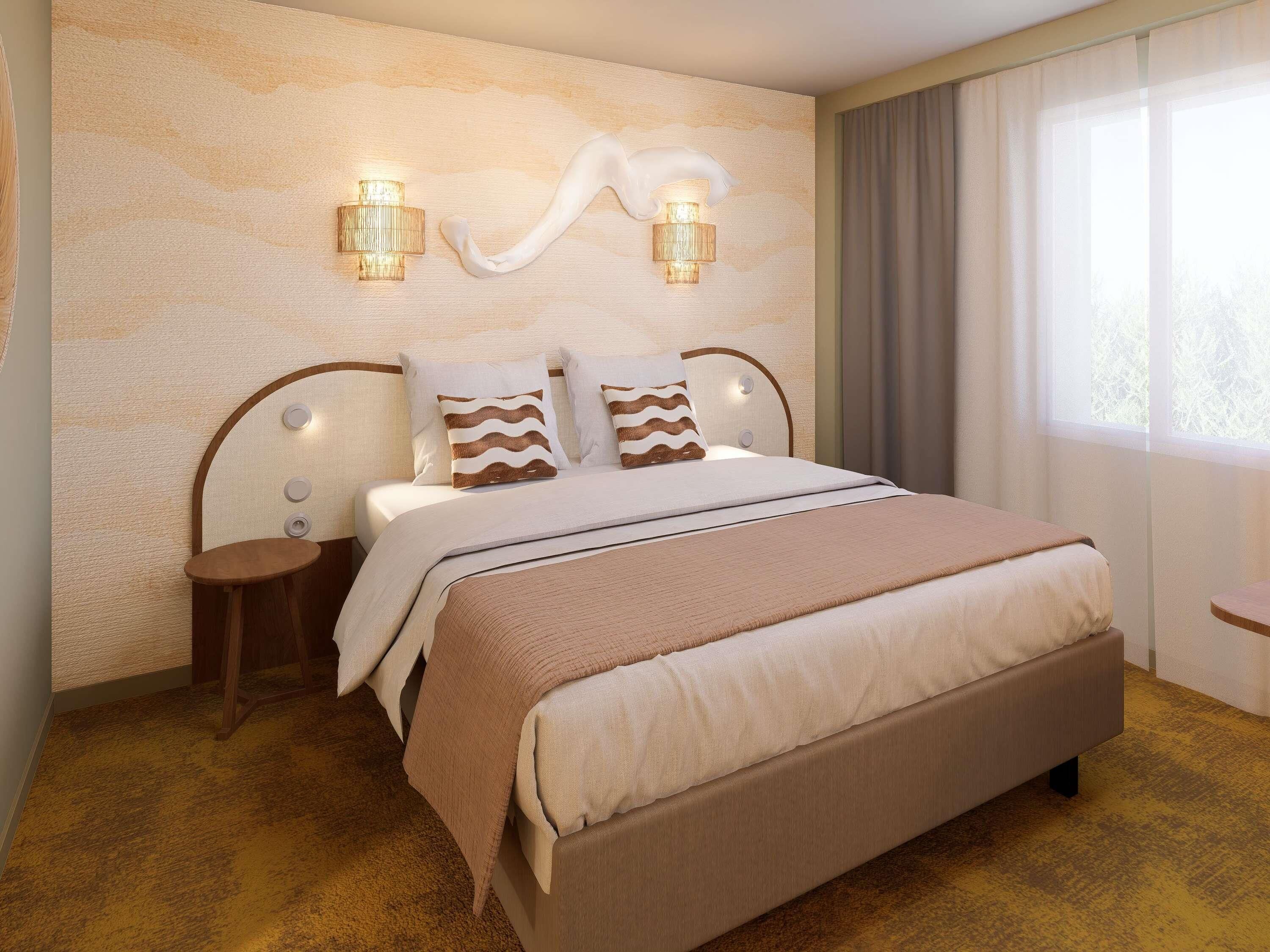 Caja de seguridad en la habitación, muebles diferentes y escritorio 