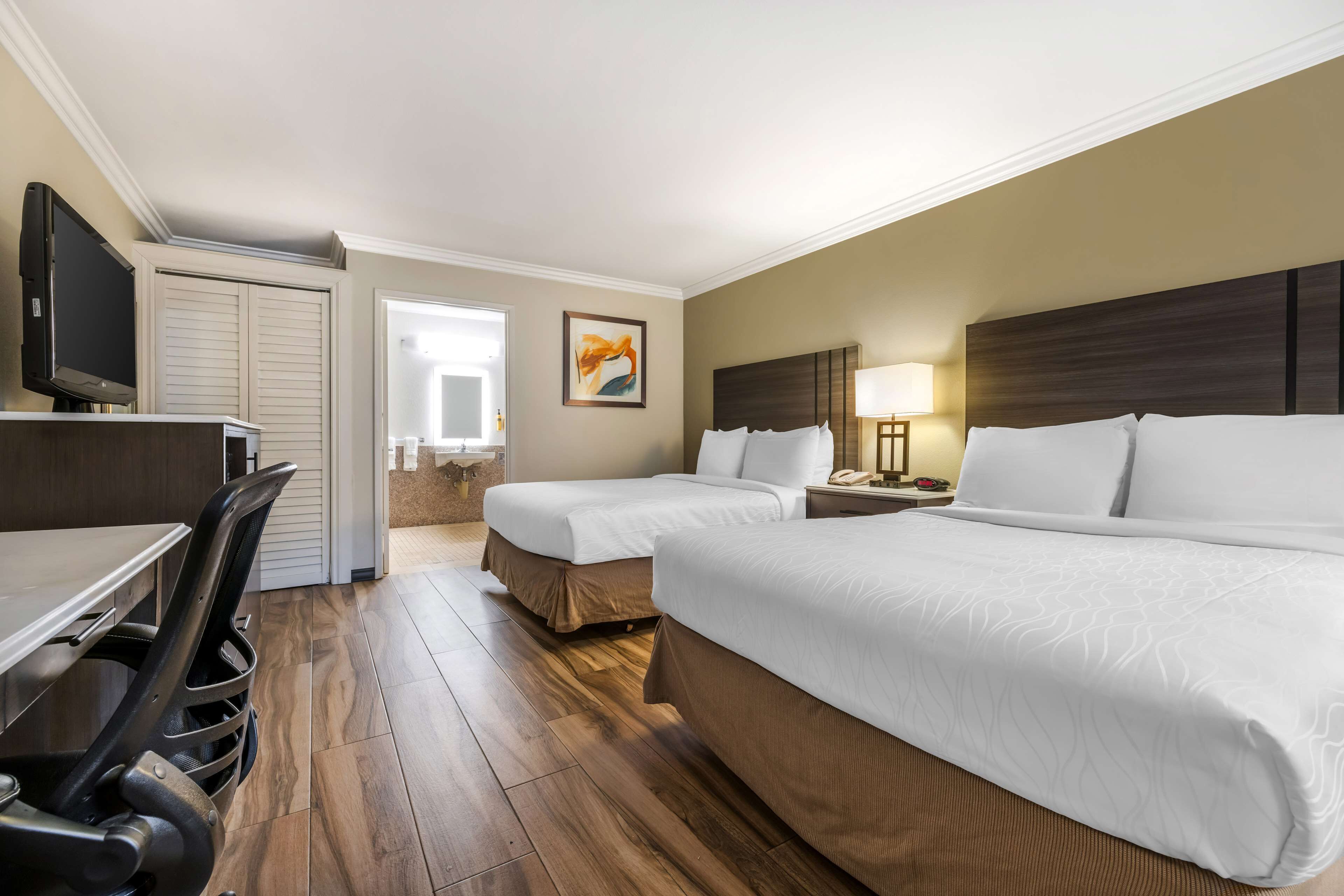 standard room, 2 queen beds, non smoking, microwave | desk, iron/ironing board, free cots/infant beds, free wifi