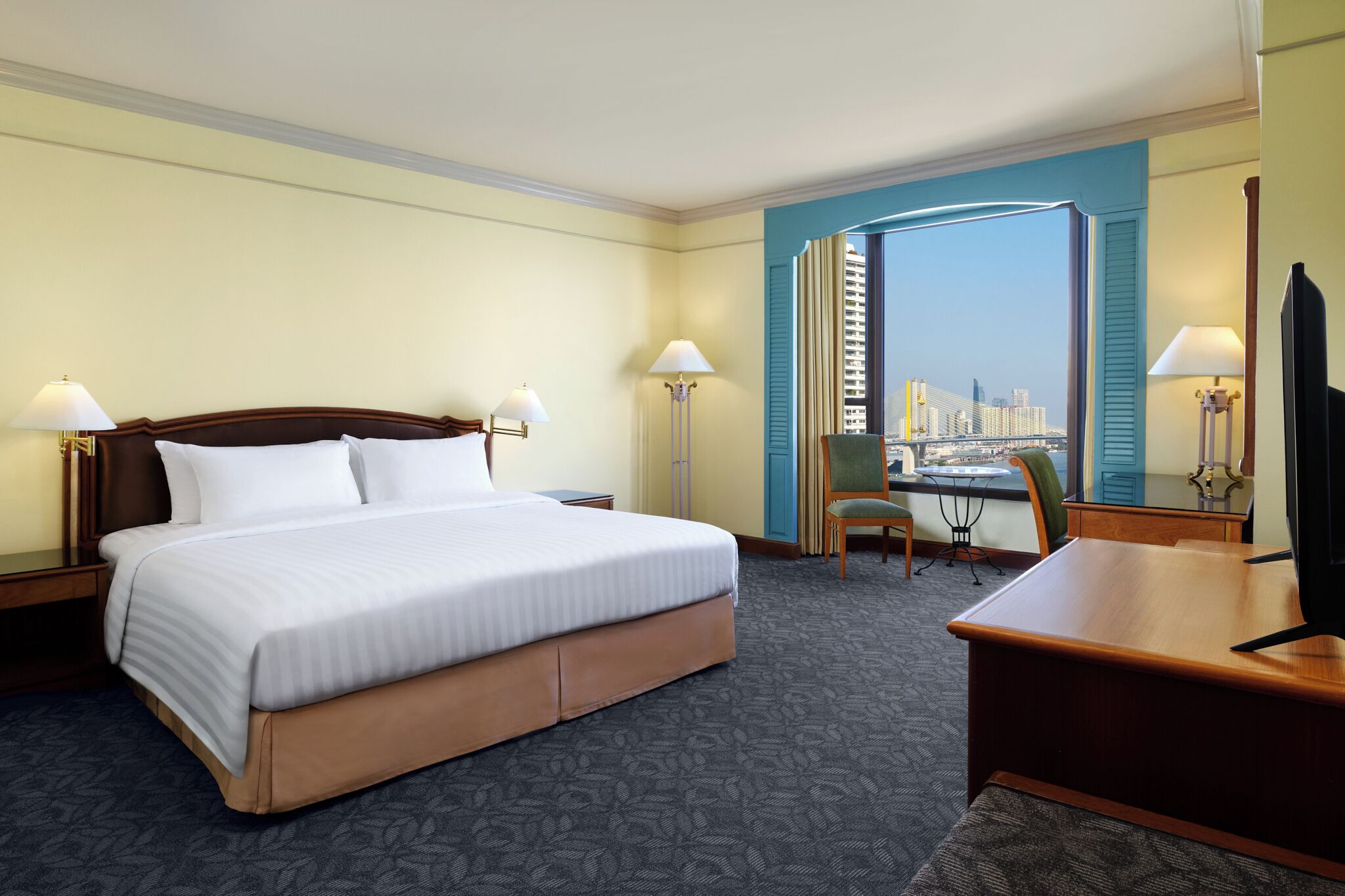 Premier Room, 1 King Bed, River View | Minibar, in-room safe, desk, laptop workspace