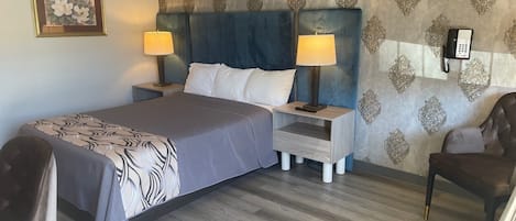 Standard Room, 1 Queen Bed, Non Smoking, Refrigerator | Iron/ironing board, free WiFi, bed sheets