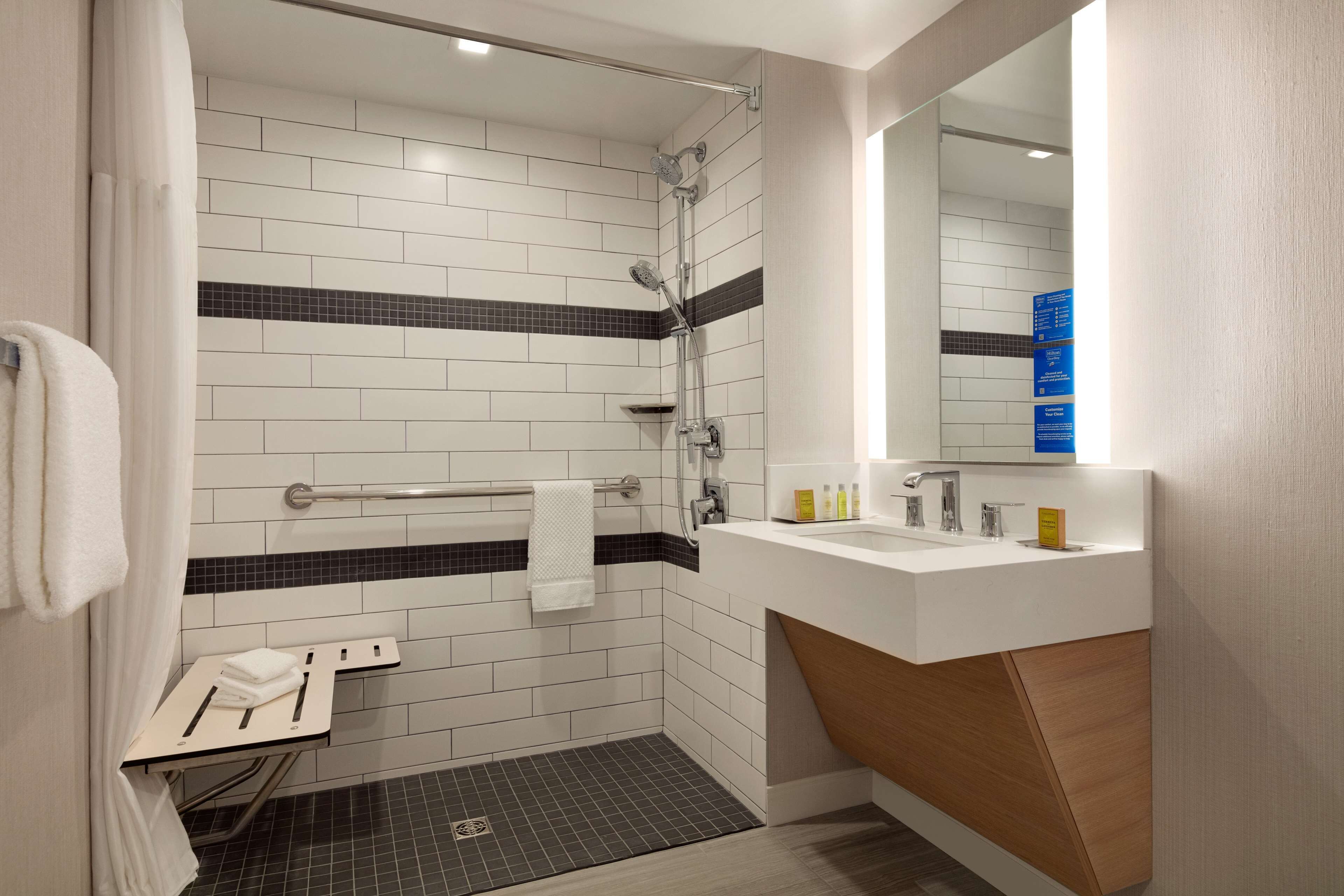 free toiletries, hair dryer, towels