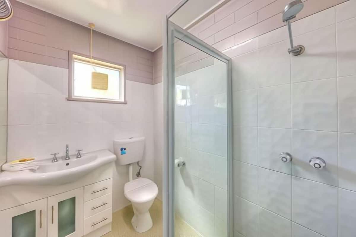 Bathroom | Shower, free toiletries, hair dryer, towels