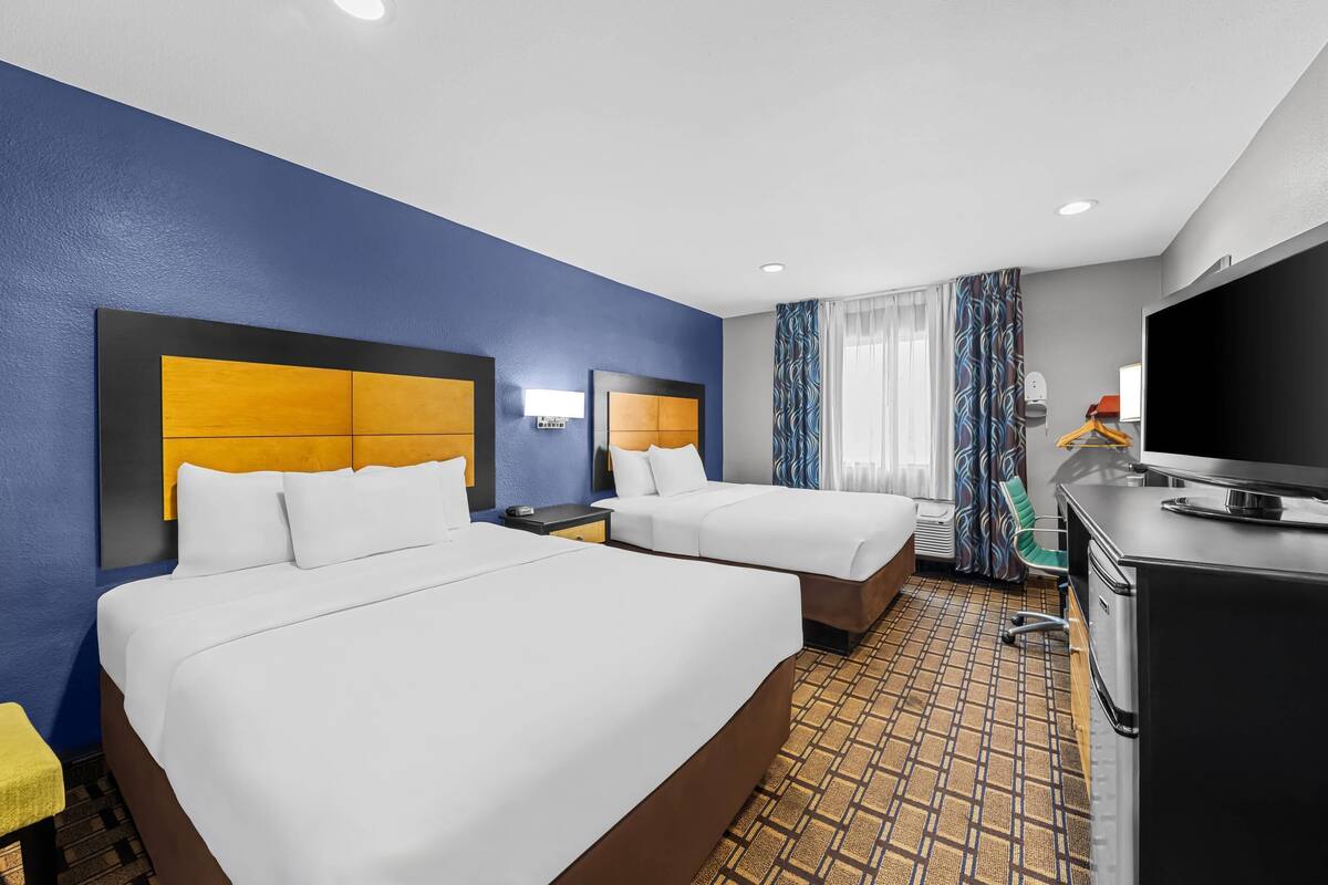 Room, 2 Queen Beds, Accessible, Non Smoking | Desk, blackout drapes, iron/ironing board, WiFi (free)