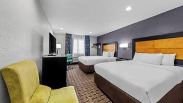 Desk, blackout drapes, iron/ironing board, free WiFi