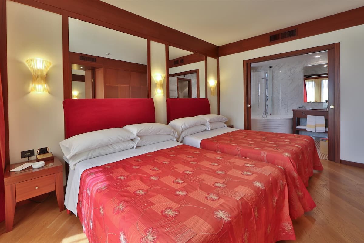 Kuştüyü yorgan, minibar, odada kasa, ayrı ayrı döşenmiş