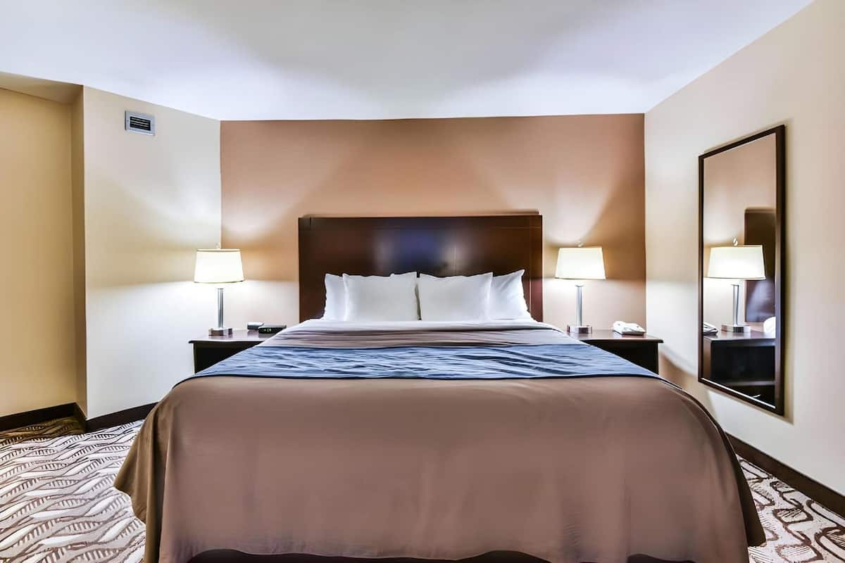 Premium bedding, pillow-top beds, desk, blackout curtains
