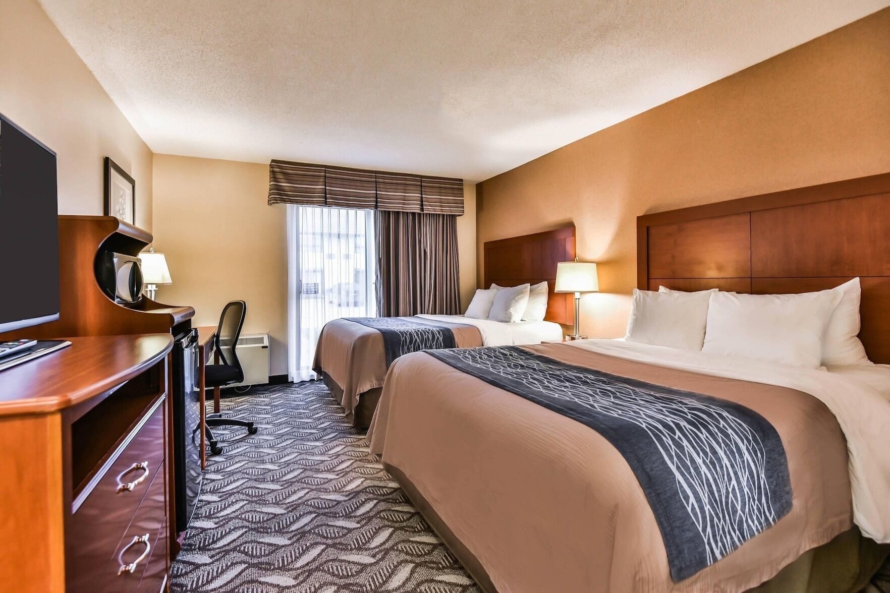 Premium bedding, pillow-top beds, individually furnished, desk