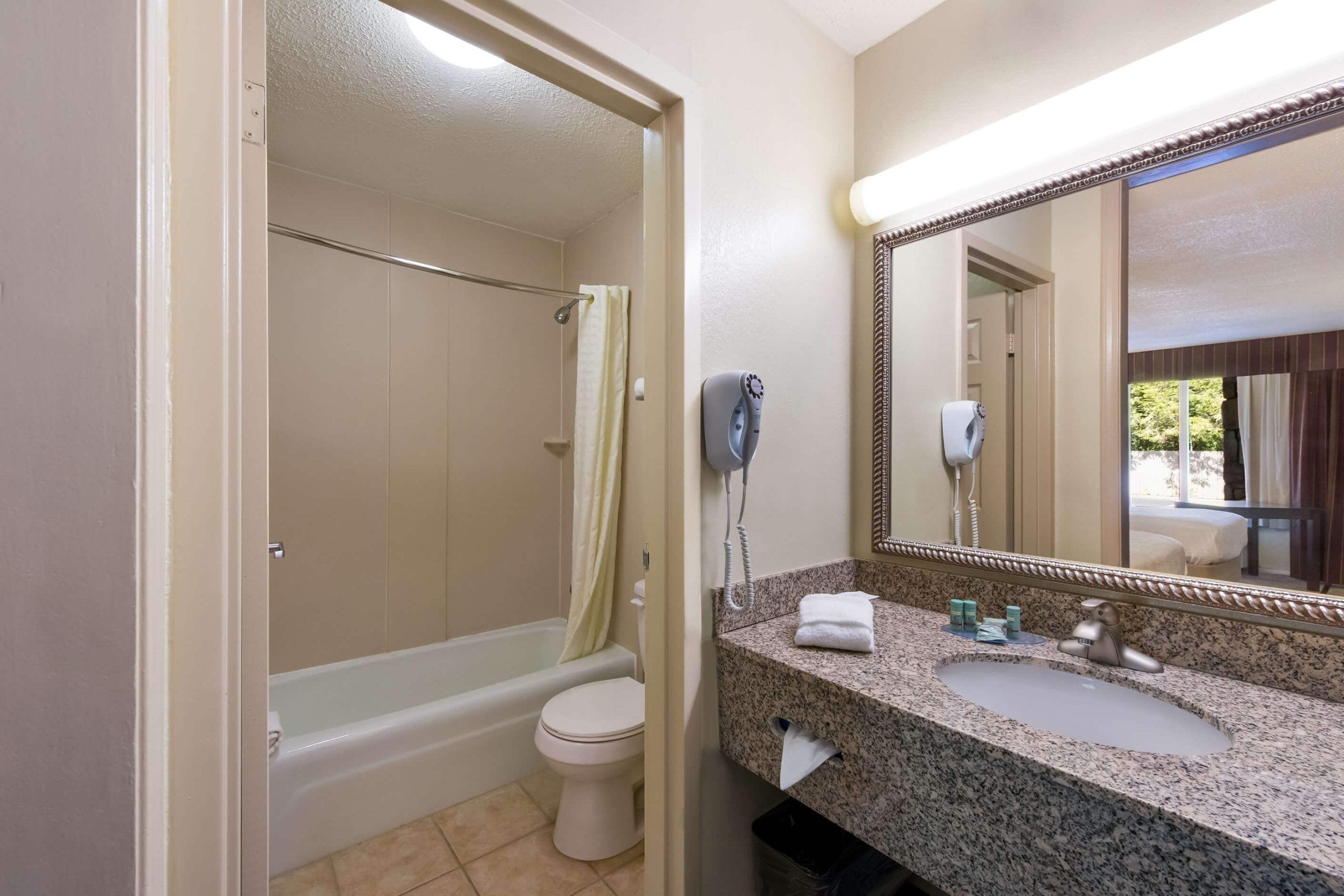 Free toiletries, hair dryer, towels, soap