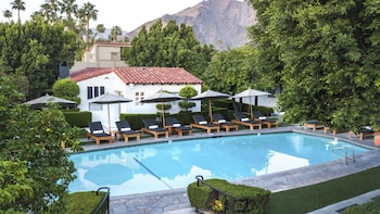 3 outdoor pools, open 7:00 AM to 10:00 PM, free cabanas, pool umbrellas at Avalon Hotel and Bungalows Palm Springs