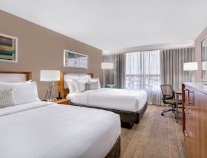 In-room safe, desk, laptop workspace, blackout curtains