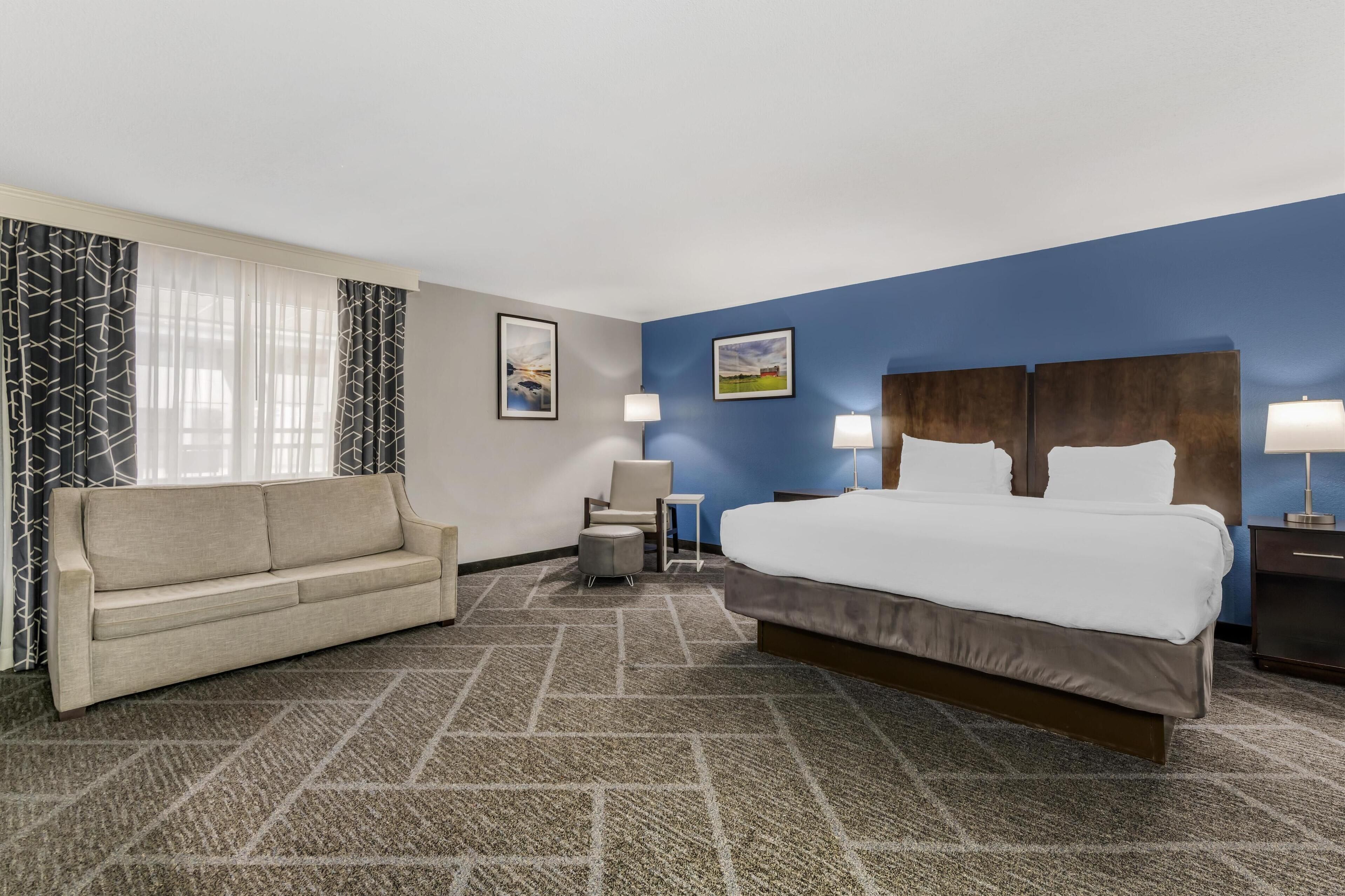 Blackout curtains, soundproofing, iron/ironing board, rollaway beds