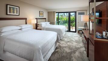 Deluxe Room, 2 Queen Beds, Garden View | 1 bedroom, in-room safe, iron/ironing board, free cribs/infant beds