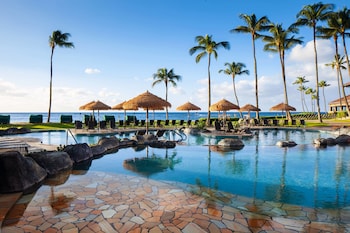 2 outdoor pools, open 8:00 AM to 9:00 PM, pool umbrellas, sun loungers at Sheraton Kauai Resort