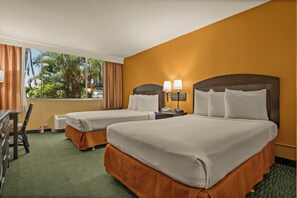 Room, 2 Double Beds | Premium bedding, desk, iron/ironing board, free cots/infant beds