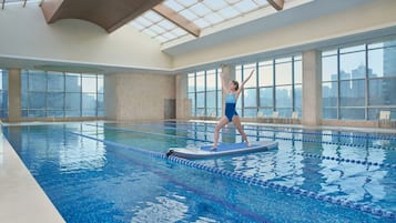 Indoor pool, open 7:00 AM to 10:00 PM, sun loungers