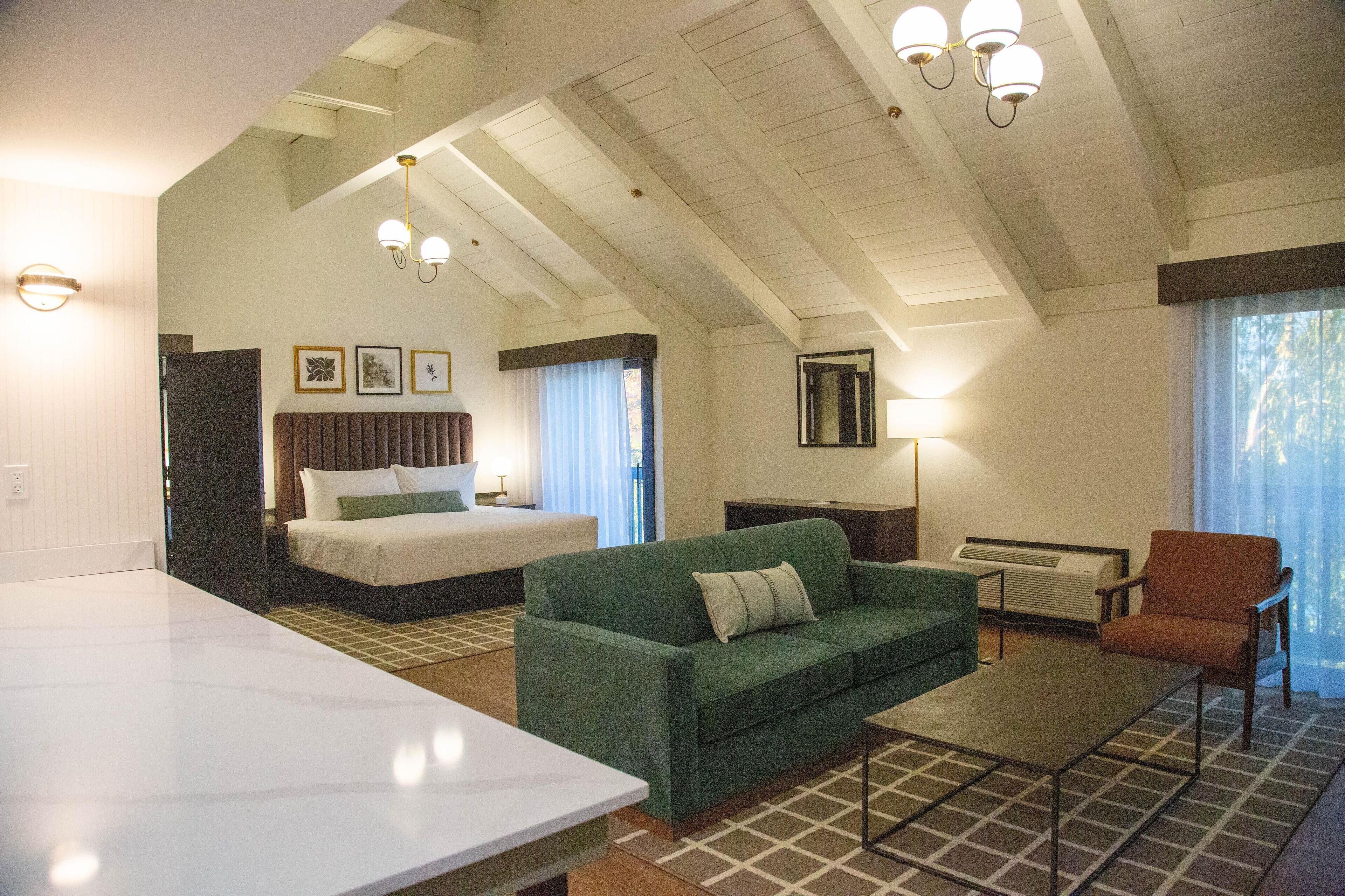 Individually furnished, desk, laptop workspace, blackout curtains