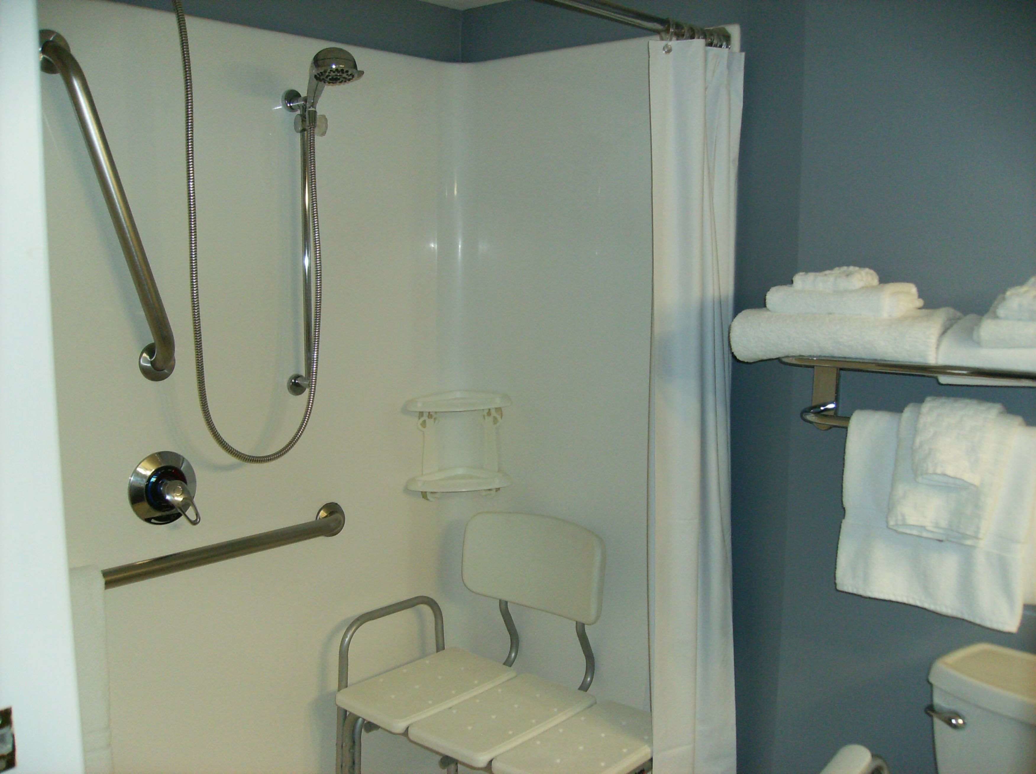combined shower/bathtub, eco-friendly toiletries, hair dryer, towels