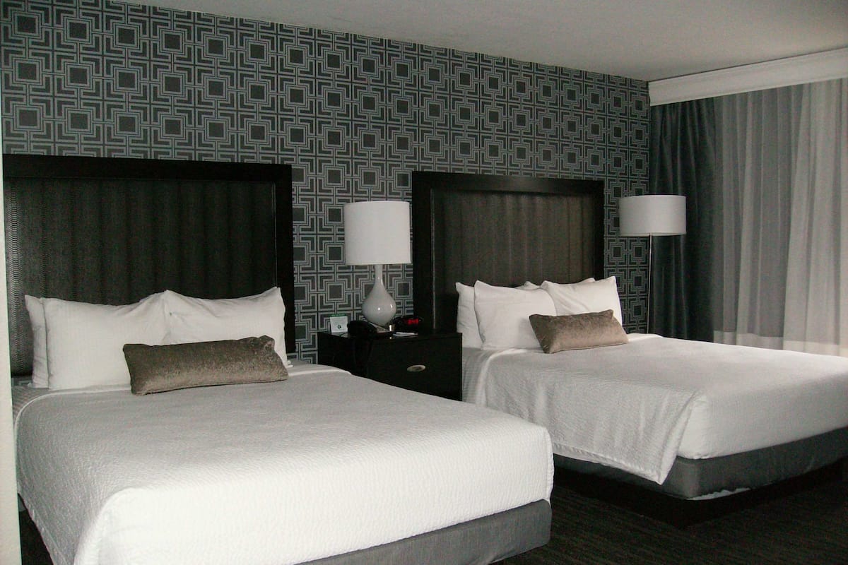 standard room, 2 queen beds, accessible, non smoking | 1 bedroom, in-room safe, desk, laptop workspace